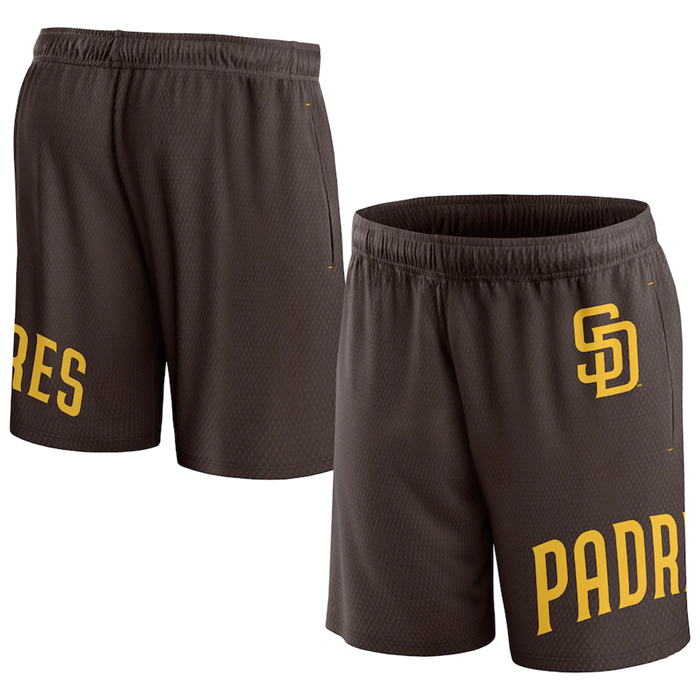 Men's San Diego Padres Brown Clincher Mesh Shorts - Click Image to Close